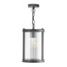 Dar Lighting Dar - Bianka Pendant Matt Black and Ribbed Glass