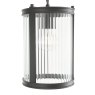 Dar Lighting Dar - Bianka Pendant Matt Black and Ribbed Glass