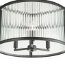 Dar Lighting Dar - Bianka 3 Light Pendant Matt Black and Ribbed Glass