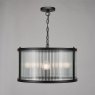 Dar Lighting Dar - Bianka 3 Light Pendant Matt Black and Ribbed Glass