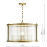 Dar Lighting Dar - Bianka 3 Light Pendant Bronze and Ribbed Glass