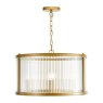 Dar Lighting Dar - Bianka 3 Light Pendant Bronze and Ribbed Glass