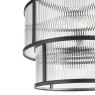 Dar Lighting Dar - Bianka 6 Light Pendant Matt Black and Ribbed Glass