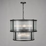 Dar Lighting Dar - Bianka 6 Light Pendant Matt Black and Ribbed Glass