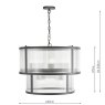 Dar Lighting Dar - Bianka 6 Light Pendant Matt Black and Ribbed Glass