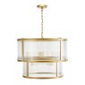 Dar Lighting Dar - Bianka 6 Light Pendant Bronze and Ribbed Glass