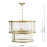 Dar Lighting Dar - Bianka 6 Light Pendant Bronze and Ribbed Glass