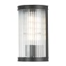 Dar Lighting Dar - Bianka Wall Light Matt Black and Ribbed Glass