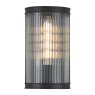 Dar Lighting Dar - Bianka Wall Light Matt Black and Ribbed Glass