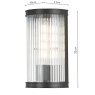 Dar Lighting Dar - Bianka Wall Light Matt Black and Ribbed Glass