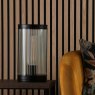 Dar Lighting Dar - Bianka Table Lamp Matt Black and Ribbed Glass