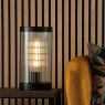 Dar Lighting Dar - Bianka Table Lamp Matt Black and Ribbed Glass