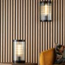 Dar Lighting Dar - Bianka Table Lamp Matt Black and Ribbed Glass