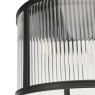 Dar Lighting Dar - Bianka 3 Light Flush Matt Black and Ribbed Glass