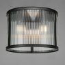 Dar Lighting Dar - Bianka 3 Light Flush Matt Black and Ribbed Glass
