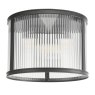 Dar Lighting Dar - Bianka 3 Light Flush Matt Black and Ribbed Glass