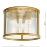 Dar Lighting Dar - Bianka 3 Light Flush Bronze and Ribbed Glass