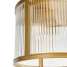 Dar Lighting Dar - Bianka 3 Light Flush Bronze and Ribbed Glass