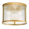 Dar Lighting Dar - Bianka 3 Light Flush Bronze and Ribbed Glass