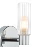 Dar Lighting Dar - Bolton Bathroom Wall Light Polished Chrome and Ribbed Glass IP44