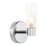 Dar Lighting Dar - Bolton Bathroom Wall Light Polished Chrome and Ribbed Glass IP44