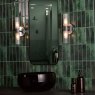 Dar Lighting Dar - Bolton 2 Light Bathroom Wall Light Polished Chrome and Ribbed Glass IP44