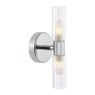 Dar Lighting Dar - Bolton 2 Light Bathroom Wall Light Polished Chrome and Ribbed Glass IP44
