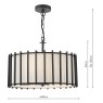 Dar Lighting Dar - Cagliari 4 Light Armed Pendant Matt Black and Ivory