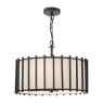 Dar Lighting Dar - Cagliari 4 Light Armed Pendant Matt Black and Ivory