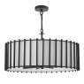 Dar Lighting Dar - Cagliari 8 Light Armed Pendant Matt Black and Ivory