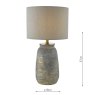 Dar Lighting Dar - Creon Ceramic Table Lamp Grey and Antique Brass Base Only