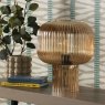 Dar Lighting Dar - Demarius Table Lamp Amber Ribbed Glass