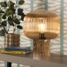 Dar Lighting Dar - Demarius Table Lamp Amber Ribbed Glass