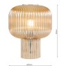 Dar Lighting Dar - Demarius Table Lamp Amber Ribbed Glass
