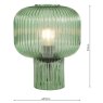 Dar Lighting Dar - Demarius Table Lamp Green Ribbed Glass