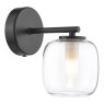 Dar Lighting Dar - Edaline Wall Light Matt Black and Glass IP44