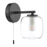 Dar Lighting Dar - Edaline Wall Light Matt Black and Glass IP44