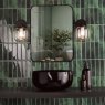 Dar Lighting Dar - Edaline Wall Light Matt Black and Glass IP44