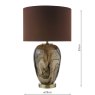 Dar Lighting Dar - Egas Table Lamp Brown Marble Effect Glass and Antique Brass With Shade