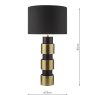Dar Lighting Dar - Elwyn Table Lamp Satin Gold and Satin Black With Shade