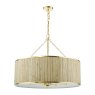 Dar Lighting Dar - Fenella 8 Light Pendant Gold Leaf and Seagrass Shade