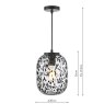 Dar Lighting Dar - Gethin Pendant Matt Black Glass and Black Confetti Glass