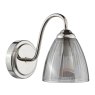 Dar Lighting Dar - Glynis Wall Light Polished Nickel and Smoked Ribbed Glass