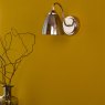 Dar Lighting Dar - Glynis Wall Light Polished Nickel and Smoked Ribbed Glass