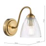 Dar Lighting Dar - Glynis Wall Light Antique Bronze and Ribbed Glass