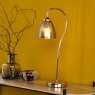 Dar Lighting Dar - Glynis Table Lamp Polished Nickel and Smoked Ribbed Glass