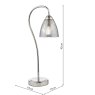 Dar Lighting Dar - Glynis Table Lamp Polished Nickel and Smoked Ribbed Glass