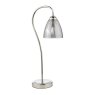 Dar Lighting Dar - Glynis Table Lamp Polished Nickel and Smoked Ribbed Glass