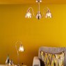 Dar Lighting Dar - Glynis 3 Light Semi-Flush Polished Nickel and Smoked Ribbed Glass