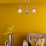 Dar Lighting Dar - Glynis 3 Light Semi-Flush Polished Nickel and Smoked Ribbed Glass